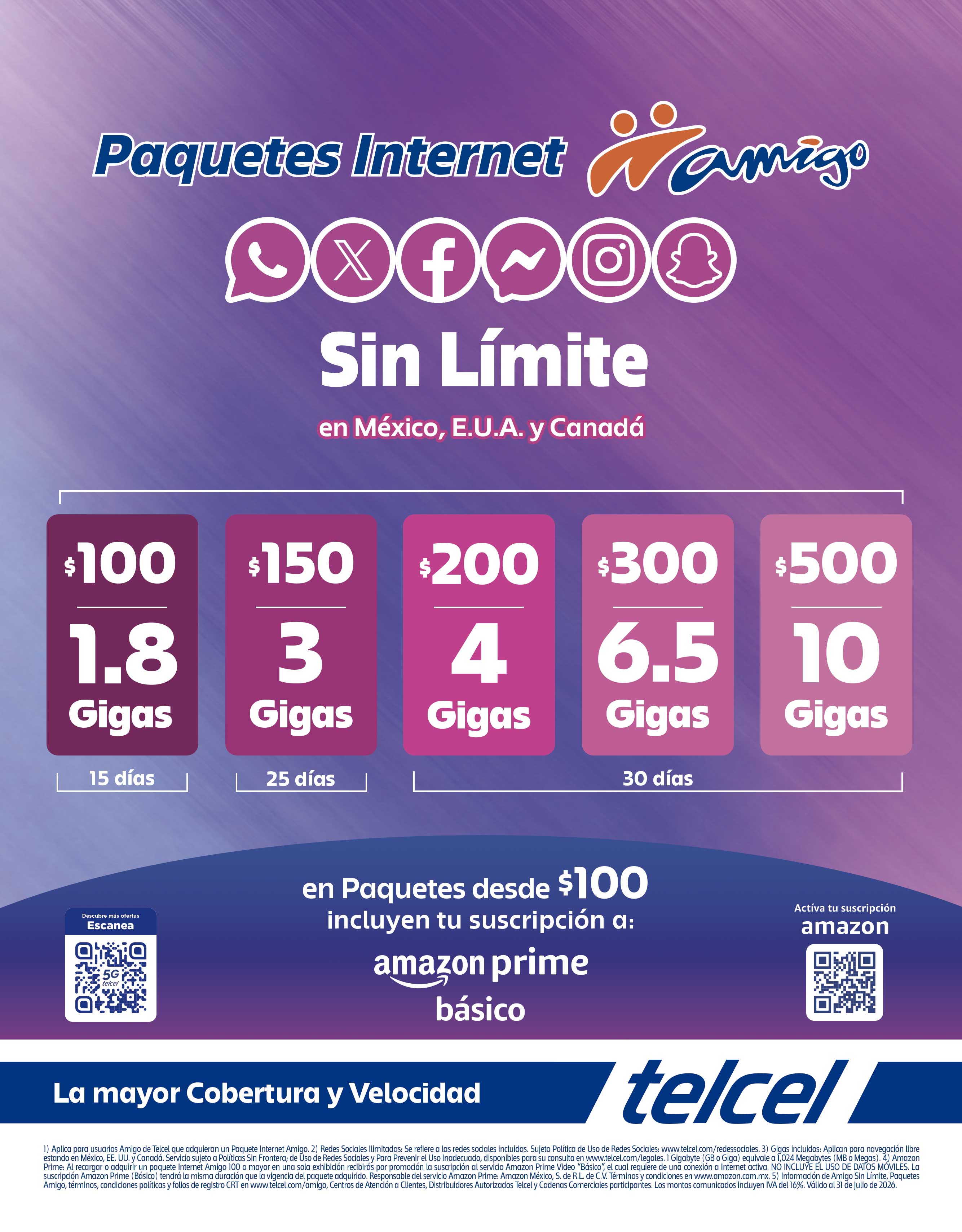 Paquetes Internet Amigo junio 2026 - Recall (móvil)